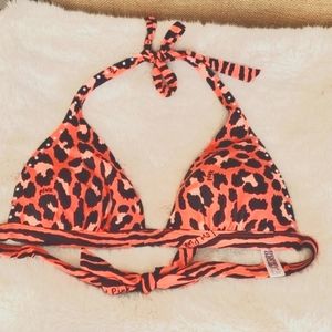 VS PINK, Bikini Top, Animal Print, Rhinestone